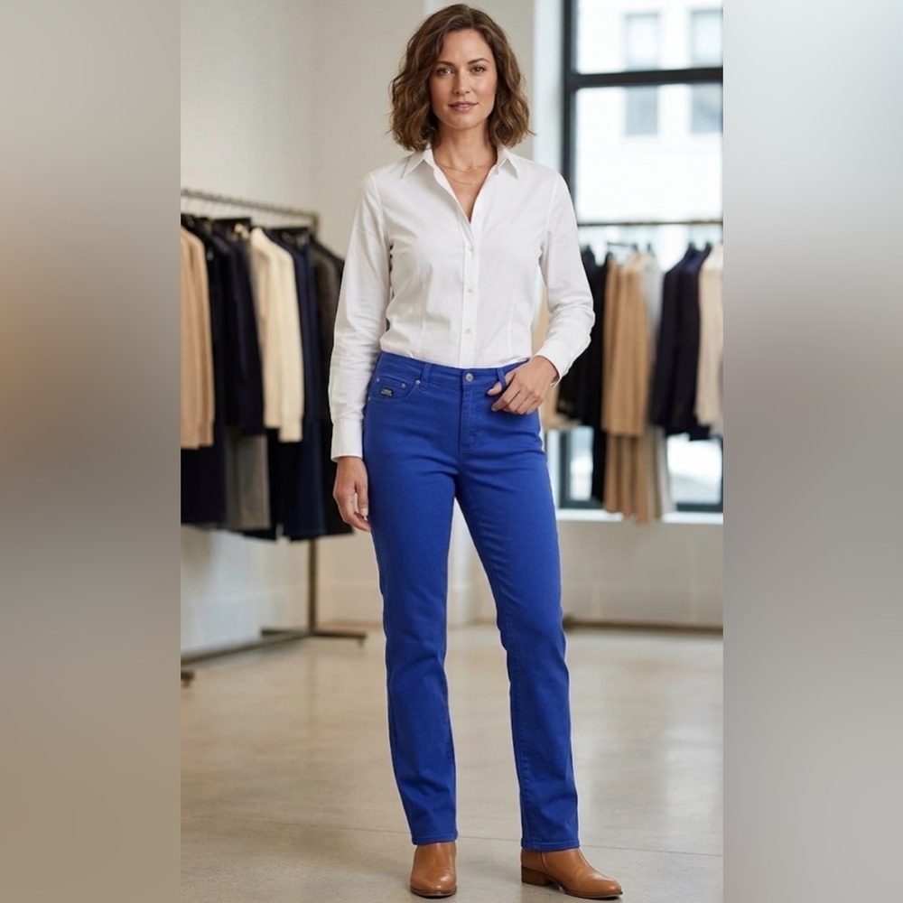 Lauren Jean co Ralph Lauren Royal Blue Straight-Leg Jeans size 12